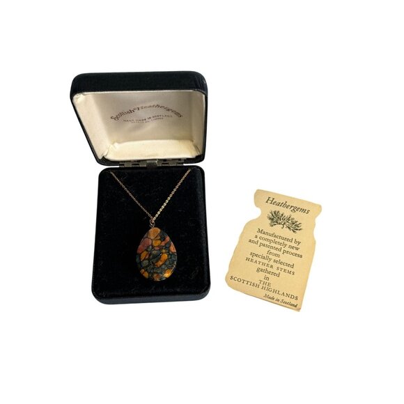 Heathergems Scottish Highlands Heather Stems Pendant Necklace 20 14K GF Chain In - Picture 4 of 5